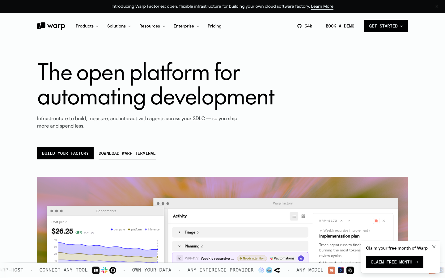 Warp homepage